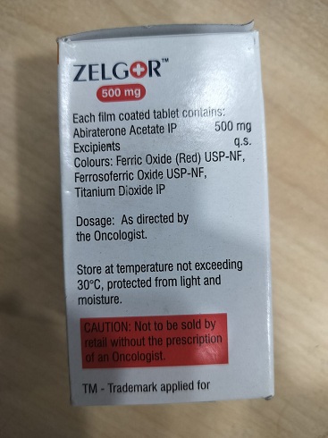 Zelgor 500mg - Abiraterone Acetate Tablets