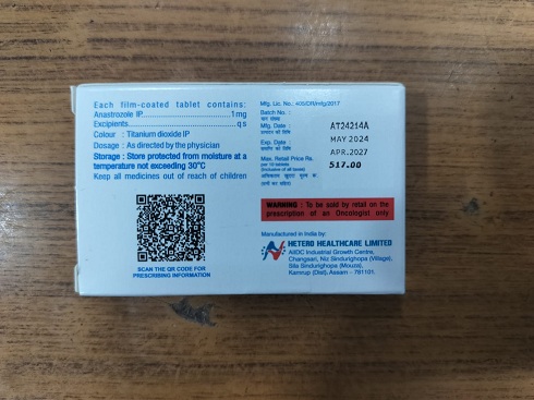 Anatero  1mg - Anastrozole Tablets