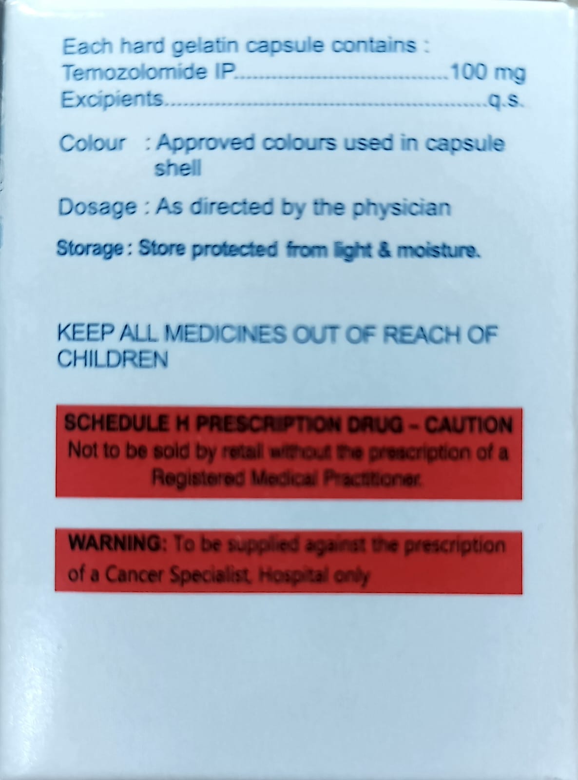 Temotero 100mg - Temozolomide Capsules