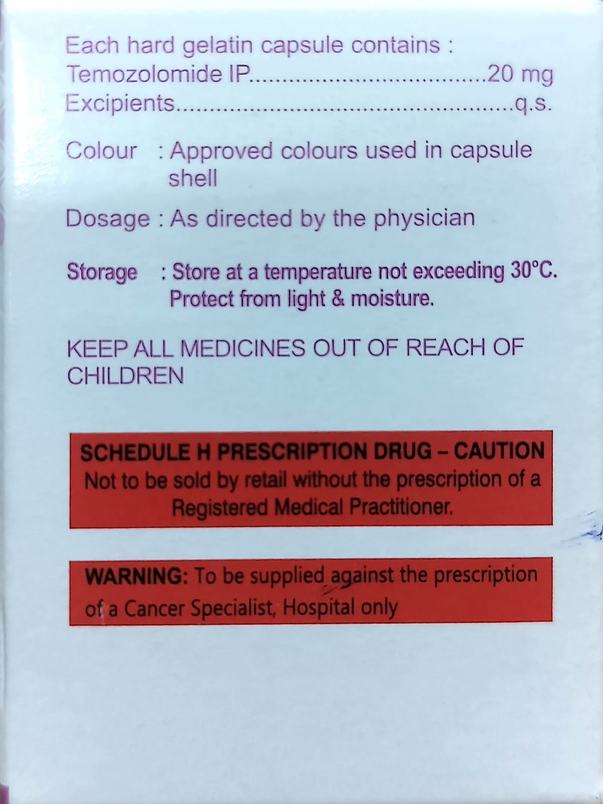 Temotero 20mg - Temozolomide Capsules