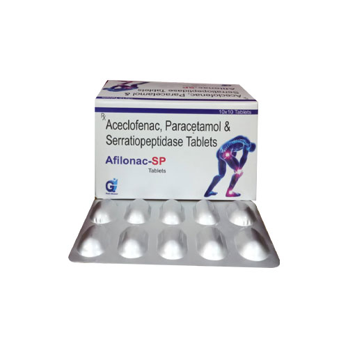 Afilonac-Sp - Aceclofenac, Paracetamol & Serratiopeptidase Tablets