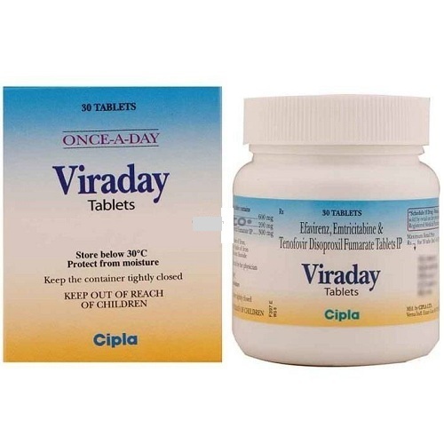Viraday -Efavirenz, Emtricitabine & Tenofovir Disoproxil Fumarate Tablets