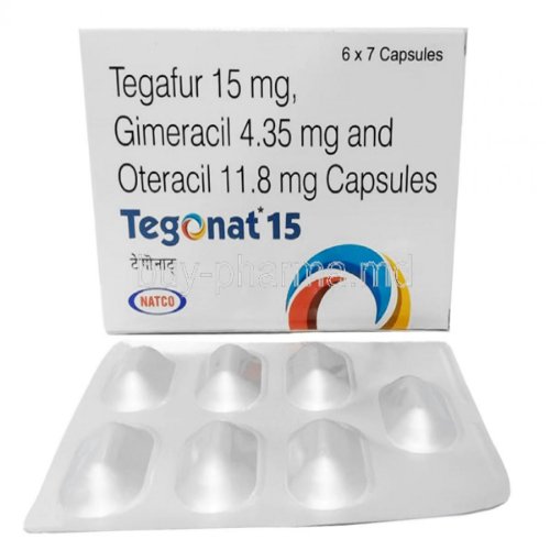 Tegonat 15mg - Tegafur 15mg , Gimeracil 4.35mg and Oteracil 11.8mg Capsules