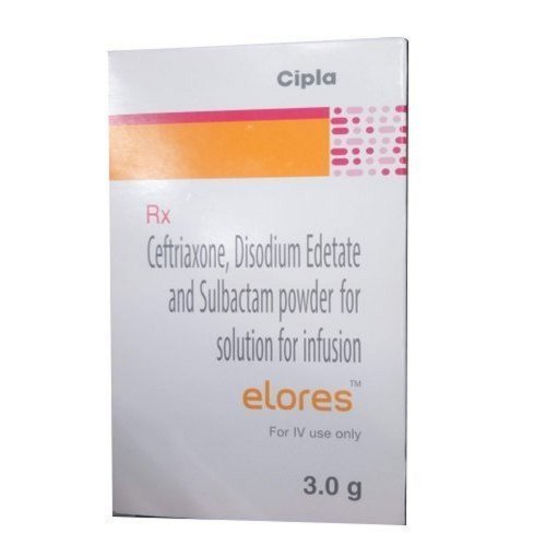 Elores 3.0g - Cetriaxone, Disodium Edetate and Sulbactam Powder for Solution for Infusion