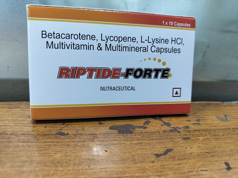 Riptide Forte Capsules - Betacarotene, Lycopene, L Lysine Hci, Multivitamin & Multimineral Capsules